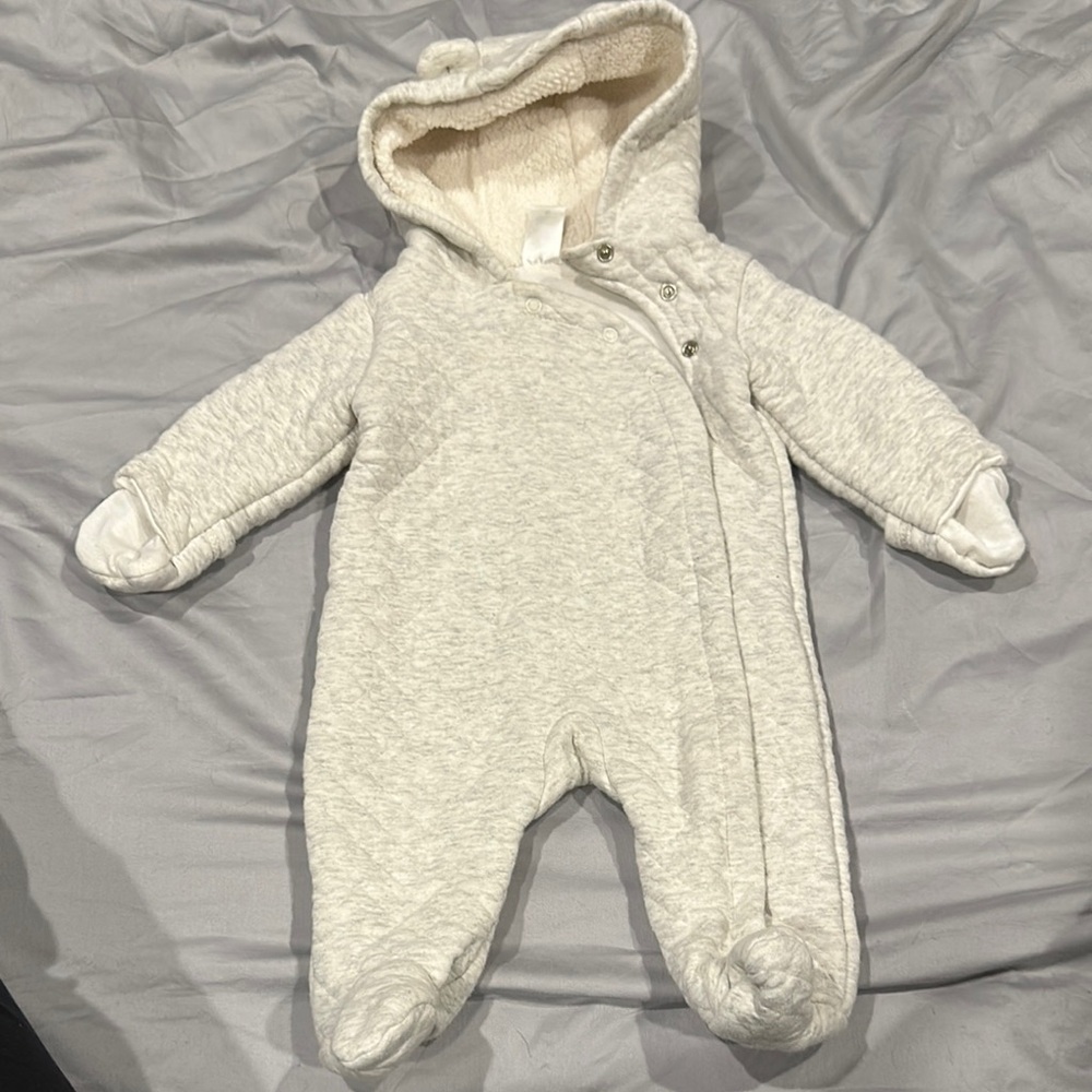 Carter's Gray Footies One Piece with Hood